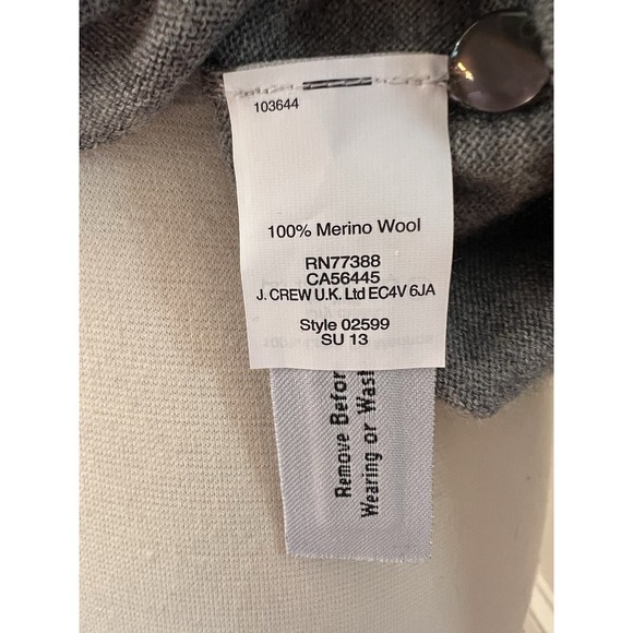 NWT J. Crew Womens XS Gray Trompe L'oeil Merino Wool Tippi Knit Sweater Pullover - Picture 6 of 8